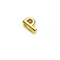 14K gold plated lowercase letter P charm bead with smooth finish for DIY jewelry - 14K Gold / Letter P