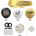 Set di 75 palloncini laurea nero oro 12 pollici decorazioni per feste con nastri - Stile Nero Bianco Oro Stagione della Laurea