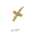 Goldener Kreuzanhänger mit Zirkonia-Mikropavé für Armbänder und Halsketten, 8x16x2mm - Einfaches Kreuz Stil (13#)