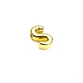 Polished 14K gold plated letter S charm bead for DIY necklace and bracelet jewelry - 14K Gold / S
