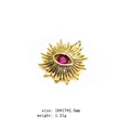 Goldener Anhänger Böser Blick mit Zirkon-Inlay für Halsketten und Armbänder - Roter Edelstein Sonne (14#)