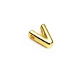 Polished 14K gold plated letter V bead charm for DIY bracelet or necklace jewelry - 14K Gold / Letter V
