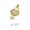 Goldener Schlossanhänger mit Zirkonia-Besatz und Sternanhänger für Schmuck - Stern Ruyi Schloss (17)