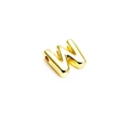 Polished 14K gold plated letter W bead charm with thread hole for DIY jewelry making - 14K Gold / Letter W