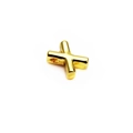 Polished 14K gold plated letter X spacer bead with side hole for DIY jewelry making - 14K Gold / Letter X
