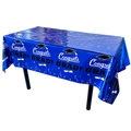 Nappe jetable de graduation bleue avec inscriptions Congrats Grad et motifs d'étoiles dorées - 137*183cm / Bleu