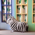 Cartoon walking zebra balloon with black and white stripes for birthday party decoration - Zebra