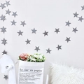 Silver star paper garland banner for birthday party decoration and wedding wall hanging - Silver