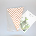 Guirnalda de banderines con diseño de zigzag naranja y blanco para fiestas de cumple - Oro rosa / 12 Hojas (Con Cuerda 3m)
