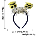 Graduation headband with gold tassels and glitter doctoral caps for party decoration - Gold Doctoral Hat Ribbon Style