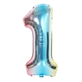 Palloncino numero 1 in alluminio arcobaleno da 32 pollici per decorazione compleanno - Numero 1