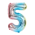 32-inch gradient rainbow number 5 foil balloon for baby birthday party decorations - Number 5
