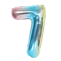 Gradient rainbow number 7 foil balloon for kids birthday party decoration and celebration - Number 7