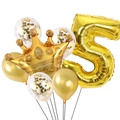Set dettagliato di palloncini a corona dorata e numero 5 per decorazione compleanno - Numero Corona Oro 5 (JSHGSZ1QQS)