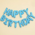 16-inch light blue Happy Birthday foil balloon set for birthday party decorations - Blue