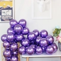 Purple metallic chrome 5-inch latex balloon set for festive wedding and party decorations - Purple