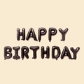 16-inch black Happy Birthday foil balloon set for party celebrations and events - Black