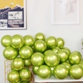 Fruit green metallic latex balloons in a gold basket for festive party decoration - Light Green