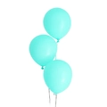 Three-piece matte Tiffany blue 10-inch latex balloons with white ribbons for party decor - Tiffany Blue