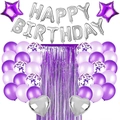 Dettaglio della tenda a frange viola metallizzato per decorazioni di compleanno - Set Tenda Lamé Viola