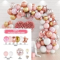 82pcs macaron balloon arch kit with rose gold stars for wedding party decoration - Macaron Pink Balloon Kit