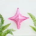 Pink 10-inch four-pointed star foil balloon with metallic luster for party decor - Pink