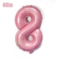 Detailansicht der 40 Zoll rosa Zahl 8 Folienballon mit Metallic-Effekt für Partys - Zahl 8