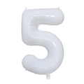 Palloncino numero 5 in alluminio bianco crema da 40 pollici per decorazioni di compleanno - Numero 5