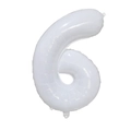 Palloncino in alluminio bianco crema opaco da 40 pollici a forma di numero 6 per feste - Numero 6
