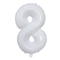 40-inch cream white number 8 foil balloon for birthday party decorations and events - Number 8