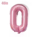 40-inch pink foil number 0 balloon with metallic finish for birthday party decor - Number 0