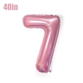 Pink number 7 foil balloon 40 inch for birthday party decorations and anniversary - Number 7