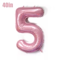 Pink 40 inch foil balloon number 5 for baby birthday party decoration backdrop - Number 5