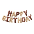 16-inch caramel mocha and cream HAPPY BIRTHDAY foil balloon set for party decor - 16" / Caramel Brown