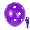 Thick 12 inch purple latex balloon with white polka dots for party decoration - Polka Dot Balloons / Purple White Dots