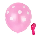 Pink latex party balloon with white polka dots for festive wedding and event decoration - Pink