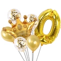 Set di palloncini corona dorata e numero 0 con palloncini in lattice con coriandoli - Numero Corona Oro 0 (JSHGSZ1QQS)