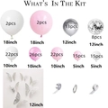 Pink and silver balloon garland kit with confetti latex balloons and butterfly wall stickers - Pink Silver Balloon Chain