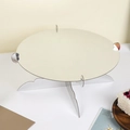 Alzata per torte a specchio argento con base a croce per l'esposizione di dolci - Argento