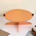 Alzatina per torta in cartone oro rosa con vassoio rotondo e base a incastro - Oro rosa