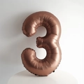 Palloncino gigante numero 3 in alluminio oro rosa con finitura opaca per compleanno - Numero 3