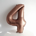 Palloncino gigante numero 4 in alluminio oro rosa per decorazioni di compleanno - Numero 4