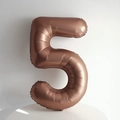 Ballon chiffre 5 géant de 40 pouces marron café pour décoration d'anniversaire rétro - Chiffre 5