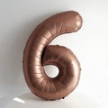 Ballon géant chiffre 6 marron café avec texture métallique pour décoration d'anniversaire - Chiffre 6