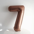 Ballon chiffre 7 géant marron moka en aluminium pour décoration d'anniversaire - Chiffre 7