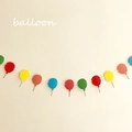 Colorful paper balloon banner decoration with red, yellow, orange and blue flags - Balloon Shape (Balloon Garland)