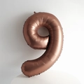 Ballon en aluminium de 40 pouces marron café en forme de chiffre 9 pour anniversaire - Chiffre 9