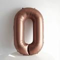 Ballon géant chiffre 0 marron café en aluminium pour décoration d'anniversaire - Chiffre 0