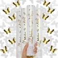 Konfetti-Kanone mit goldenem Aufdruck und Schmetterling-Pailletten für Hochzeiten - Schmetterling Konfetti Kanone 30cm