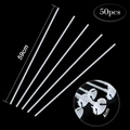 Set di 50 bastoncini bianchi per palloncini da 59cm con supporti su sfondo nero - 60CM